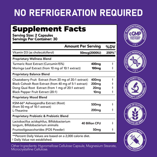 13-in-1 Menopause Supplements for Women with 40 Billion CFU Probiotics