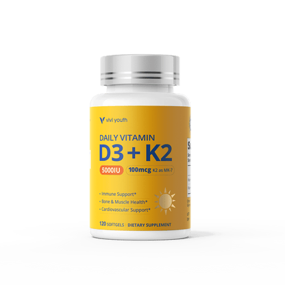 Vitamin D3 K2 Supplement, Vitamin D3 5000 IU & K2 as MK-7 100 mcg
