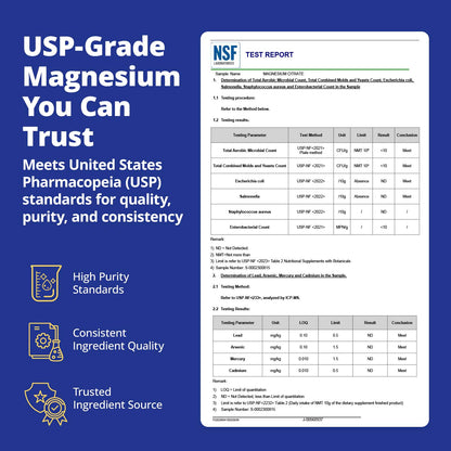 Magnesium Citrate 230mg Capsules 120 Count, High Absorption Magnesium Supplement