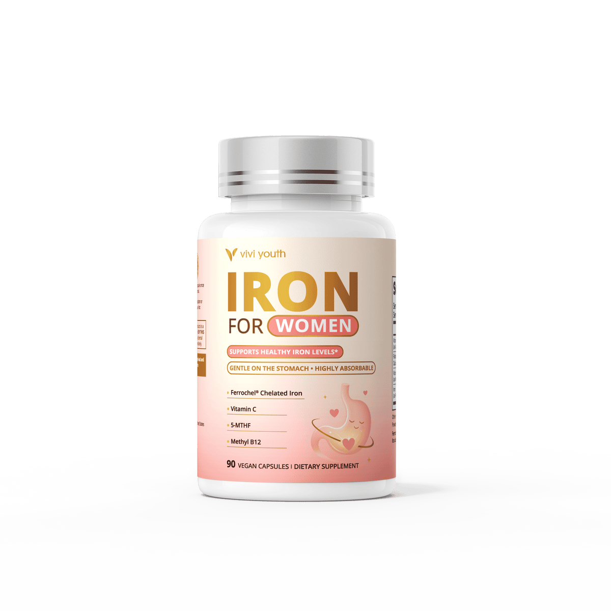 Gentle Iron Supplement for Women - Vitamin C, B12 & Folate