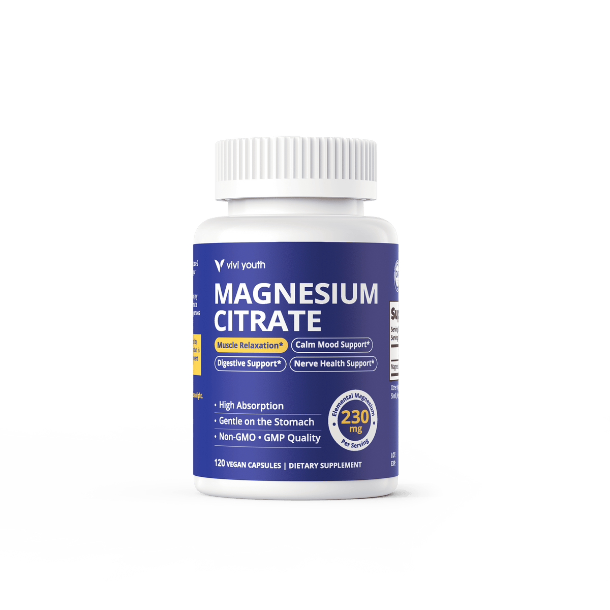 Magnesium Citrate, 230 mg per Serving, 120 Capsules