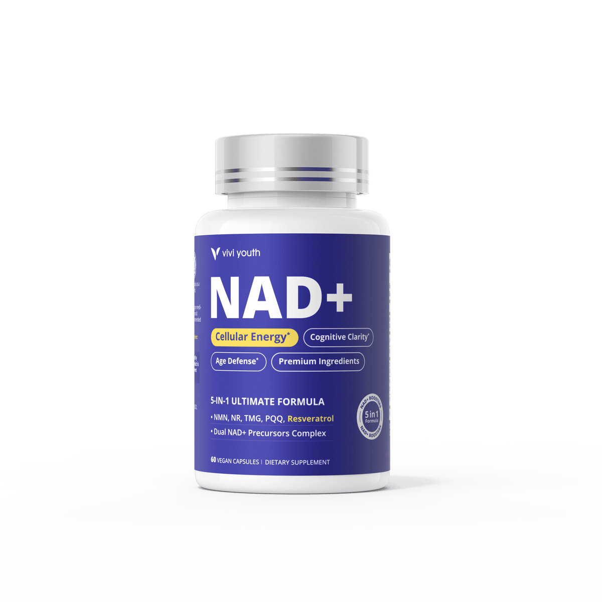 NMN, NR, Resveratrol, PQQ & Betaine Supplement, 60 Capsules