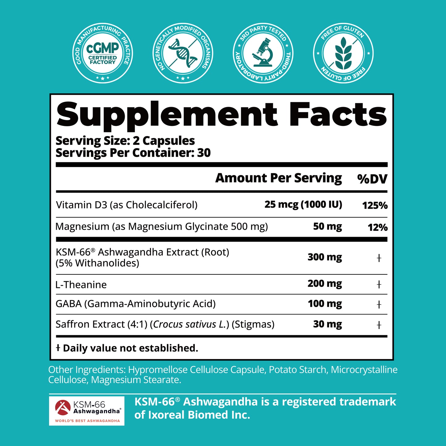 Cortisol Supplement with KSM-66® Ashwagandha & L-Theanine
