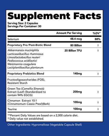 Akkermansia Supplement with 80 Billion Probiotic Prebiotics EGCG Delayed Release