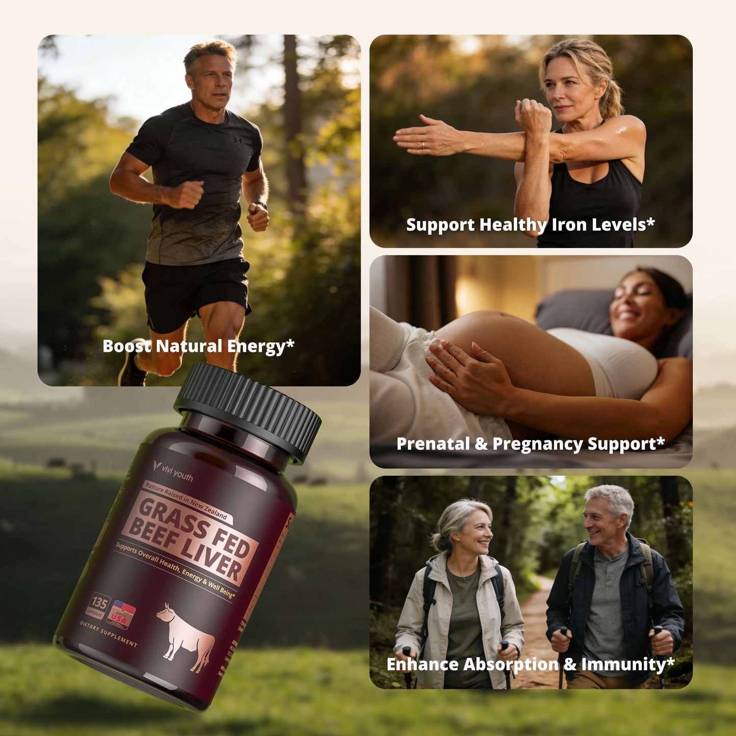 Grass Fed Beef Liver Capsules, Freeze Dried Beef Liver Supplement