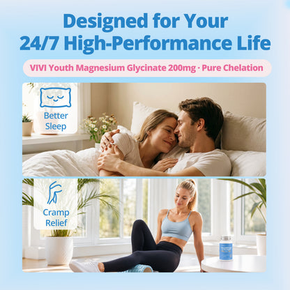 Magnesium Glycinate 200mg for Men & Women