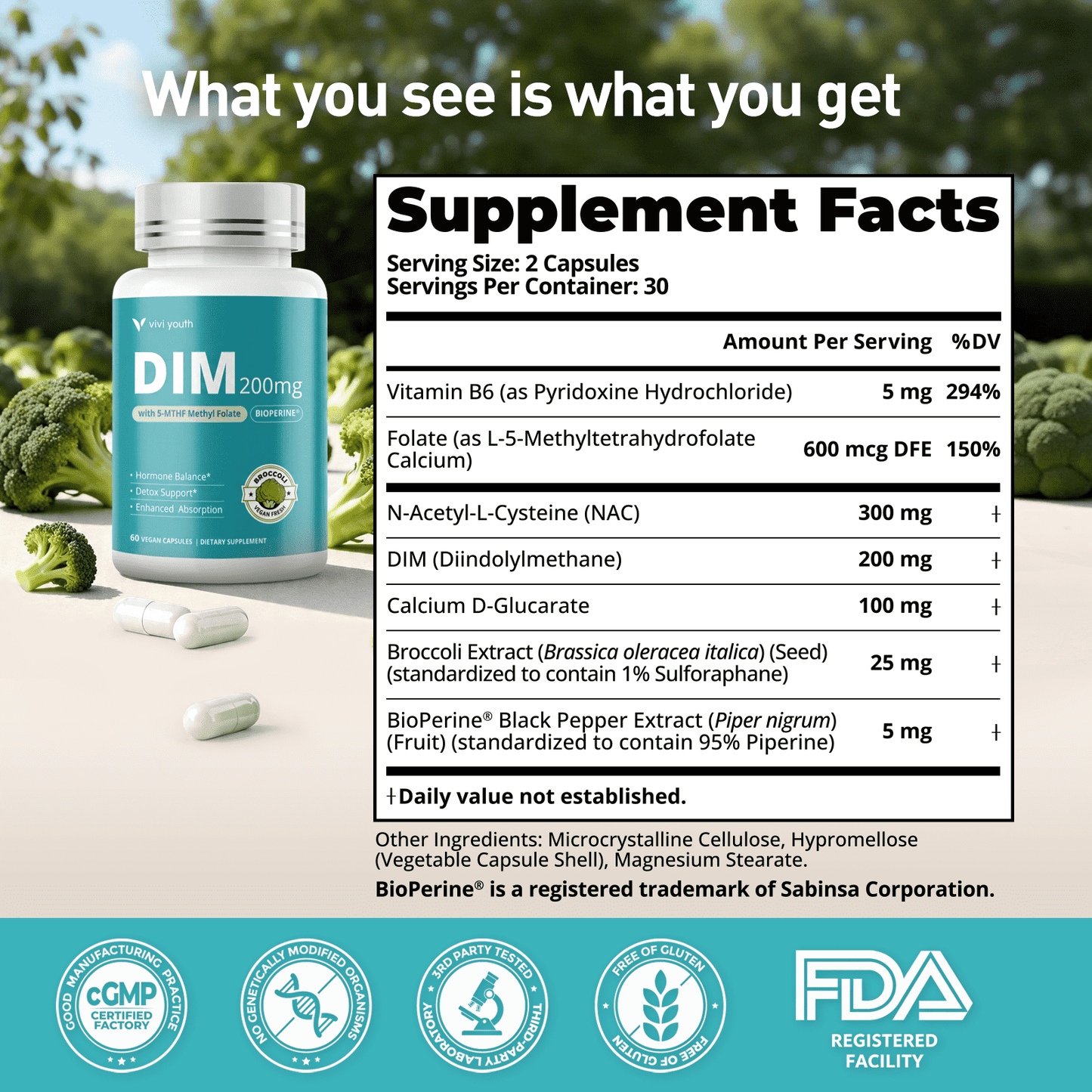 7-in-1 DIM Supplement 200mg | Hormone & Estrogen Balance