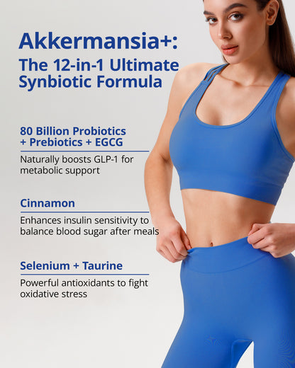 Akkermansia Supplement with 80 Billion Probiotic Prebiotics EGCG Delayed Release