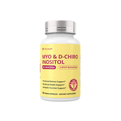 Myo & D-Chiro Inositol 40:1 | Ovarian & Hormone Support | Women | 120 Capsules