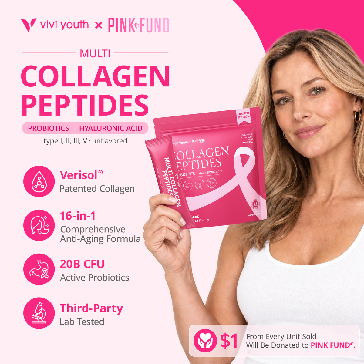 16-in-1 Verisol® Multi Collagen Peptides Powder for Women